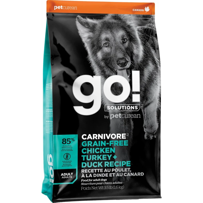 Go! Solutions Poulet, Dinde, Canard Et Truite – Sans Céréales (1,6 Et 10 Kilos) 3 Go! Solutions Poulet, Dinde, Canard Et Truite – Sans Céréales (1,6 Et 10 Kilos)