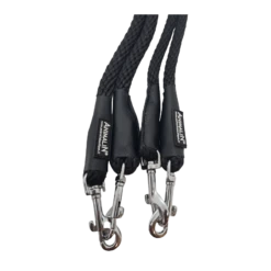 Animalin® : Laisse Double Connexion Mousq. Inox - 190 Cm – 3 Diam. – 5 Coloris